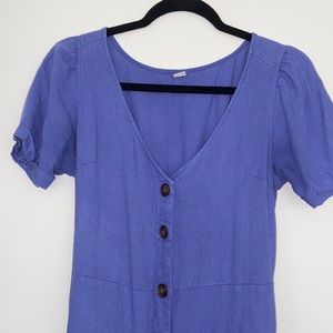 Midi dress, periwinkle, button up